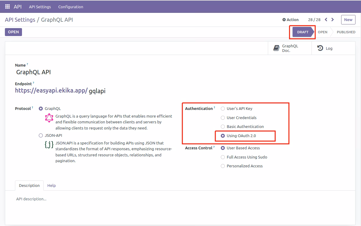 Auth OAuth 2.0 Configure Setting
