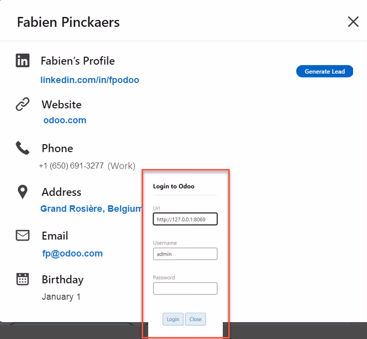 Login Dialog