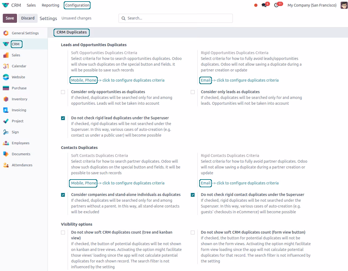 : configure soft and rigid criteria to search for duplicates