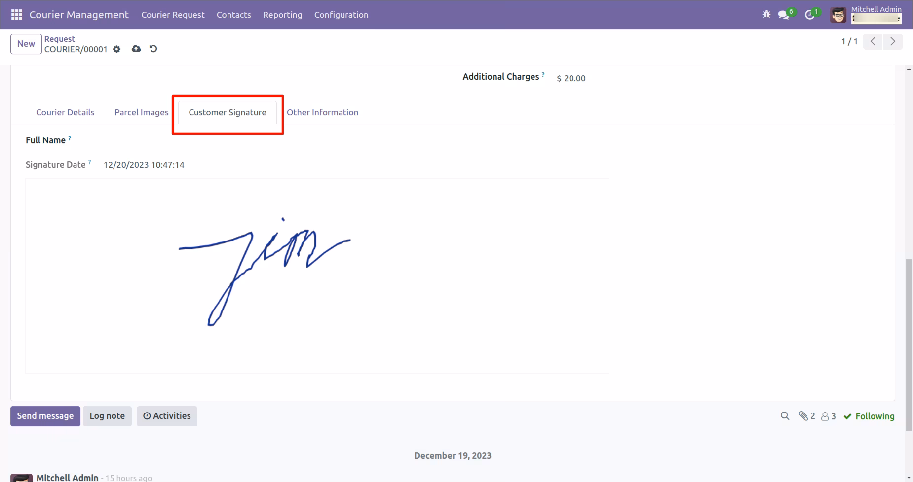 Digital signature of the Sender