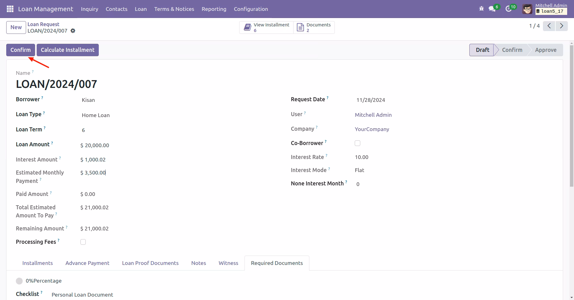Loan Management Workflow
