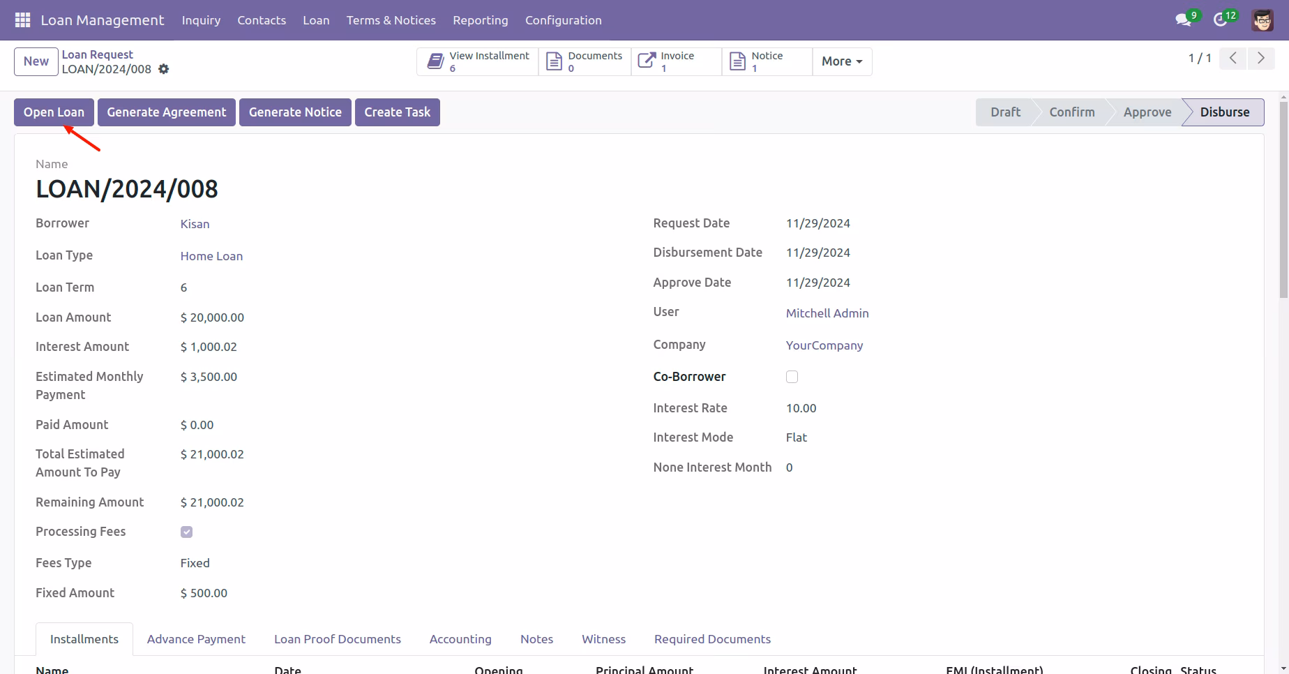 Loan Management Workflow
