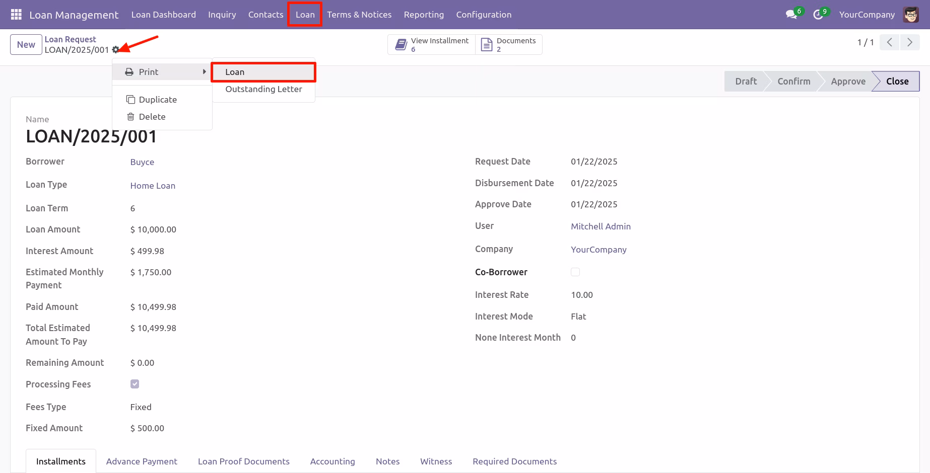 Loan Management Workflow