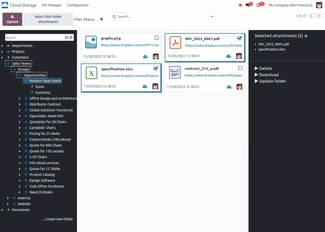 Synchronize folders with Dropbox