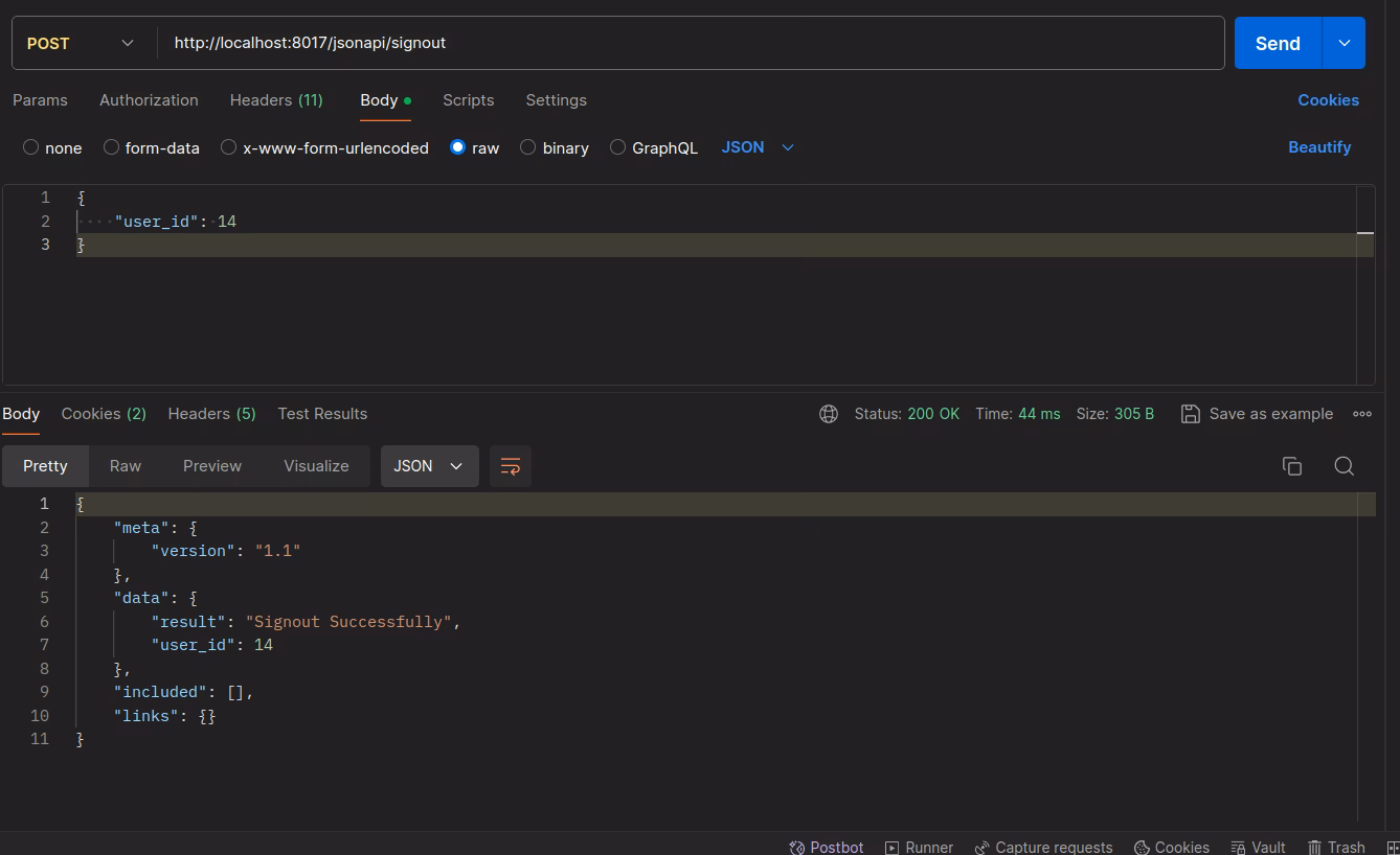 JSON API Key Login Image