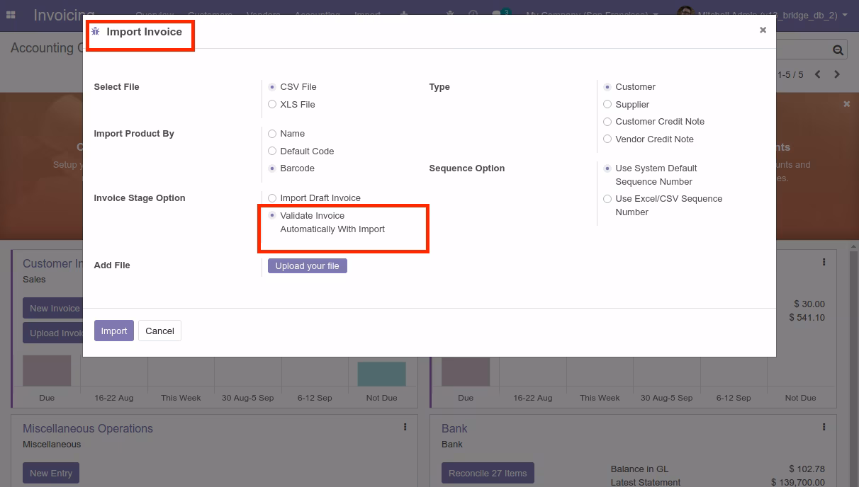 Import Invoice Wizard (With Confirmed Invoice) in