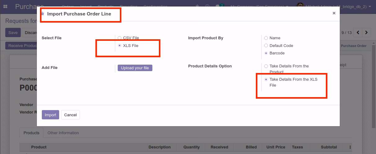 Import Supplier Infomation in