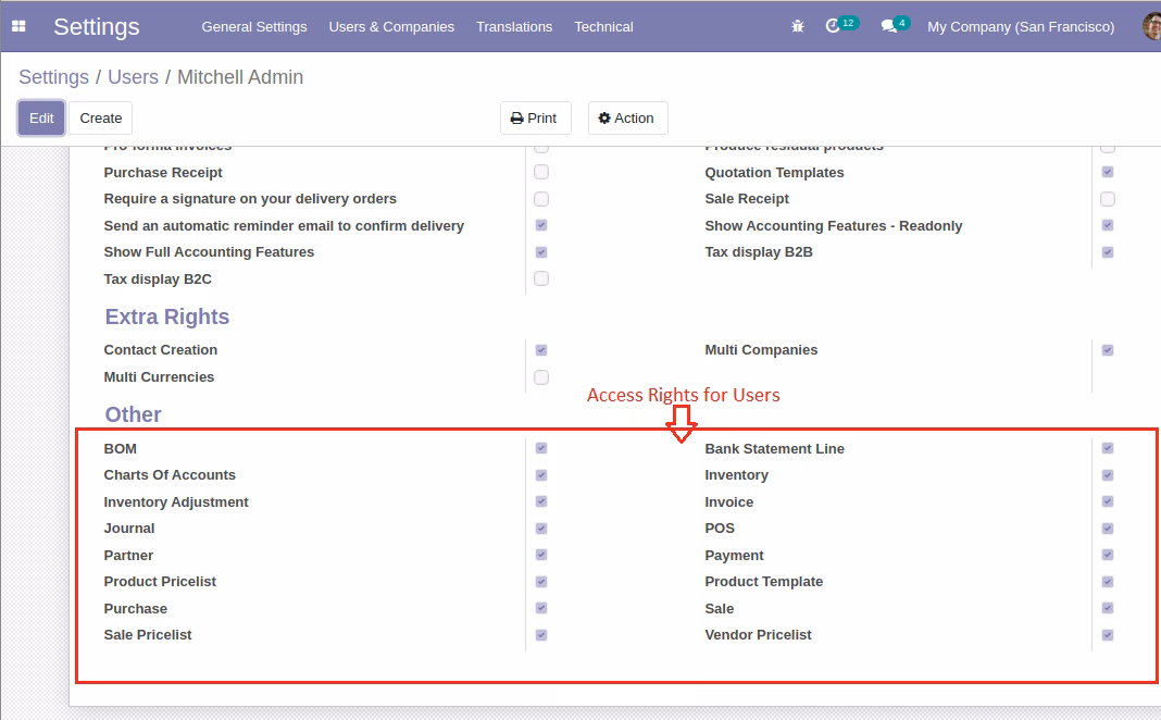 data import bridge module access rights 
