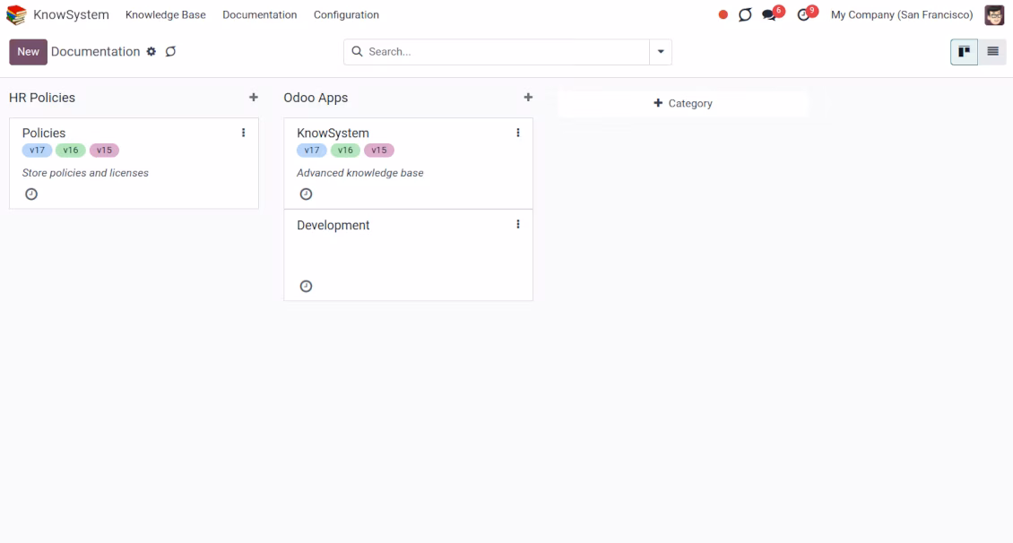 Backend view of knowledge documentation