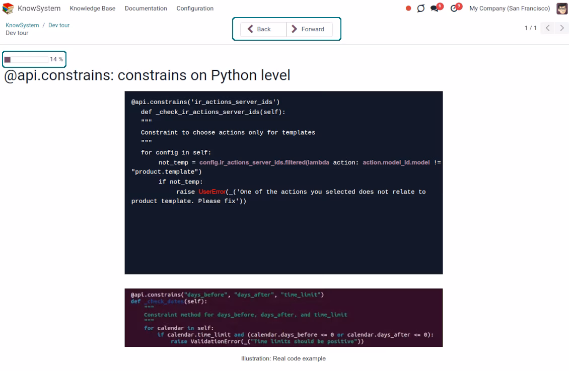 Configure learning tours