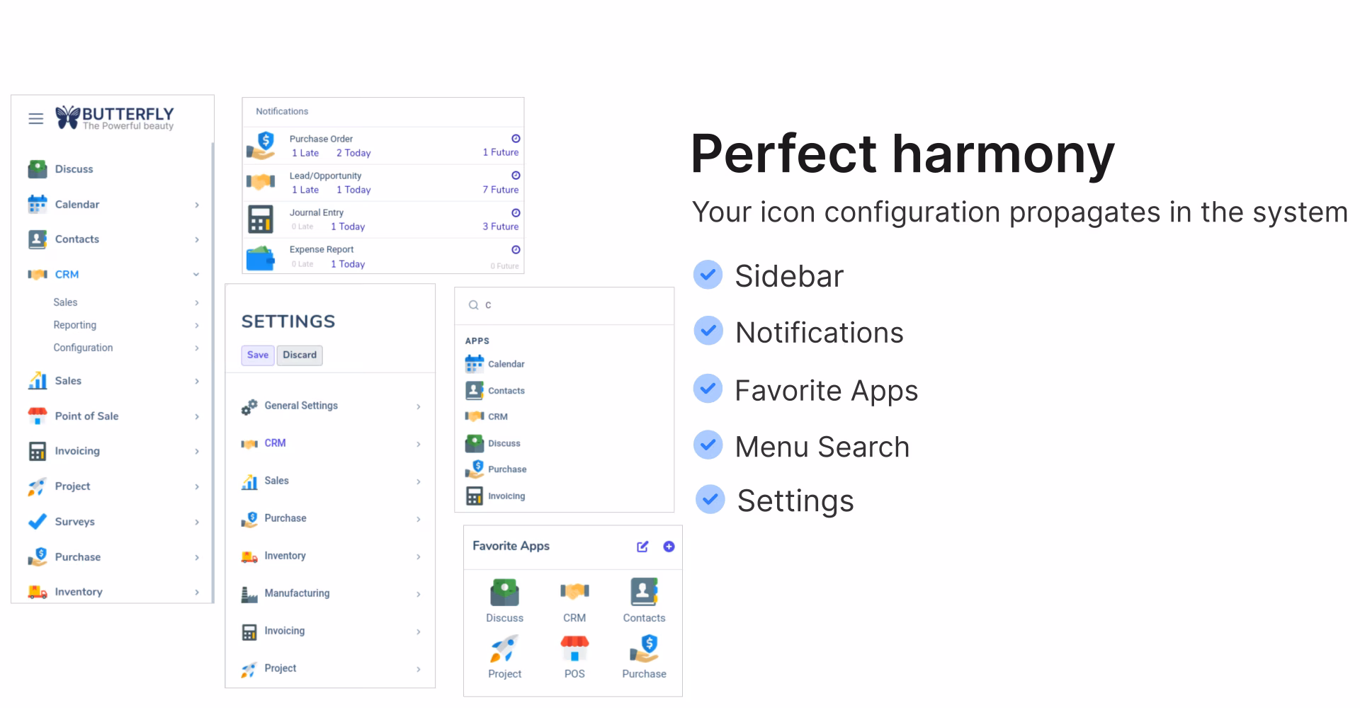 Butterfly icons harmony