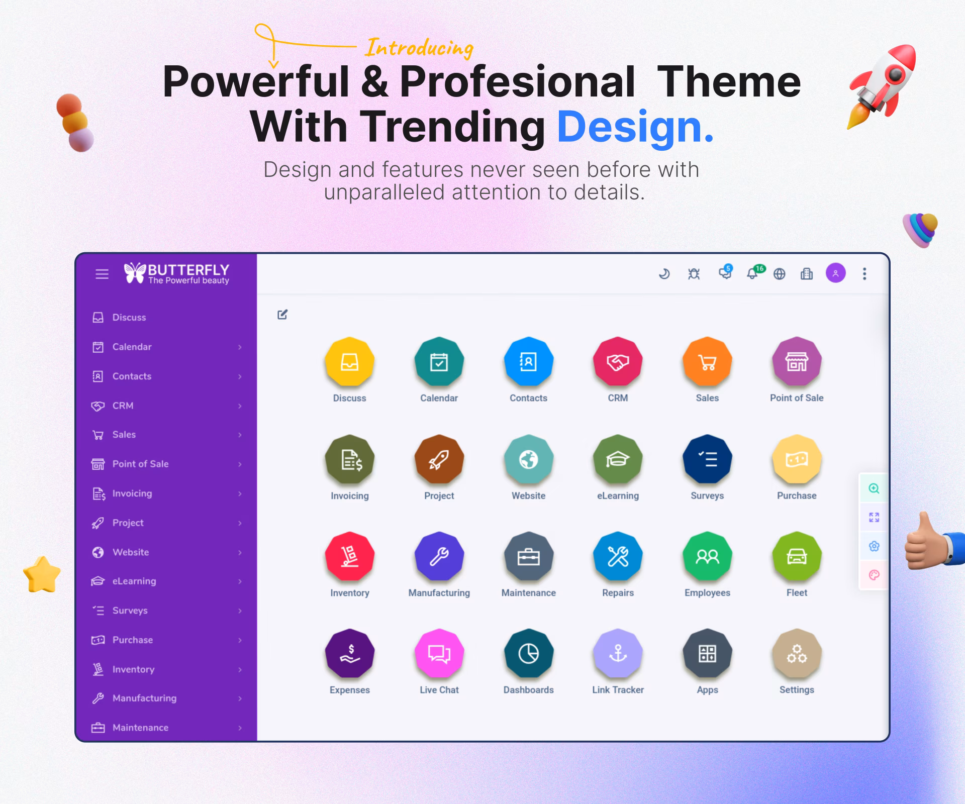 Butterfly backend Theme