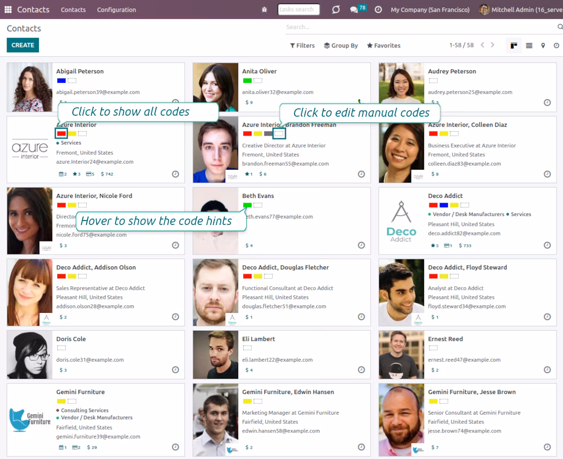 Kanban color codes management