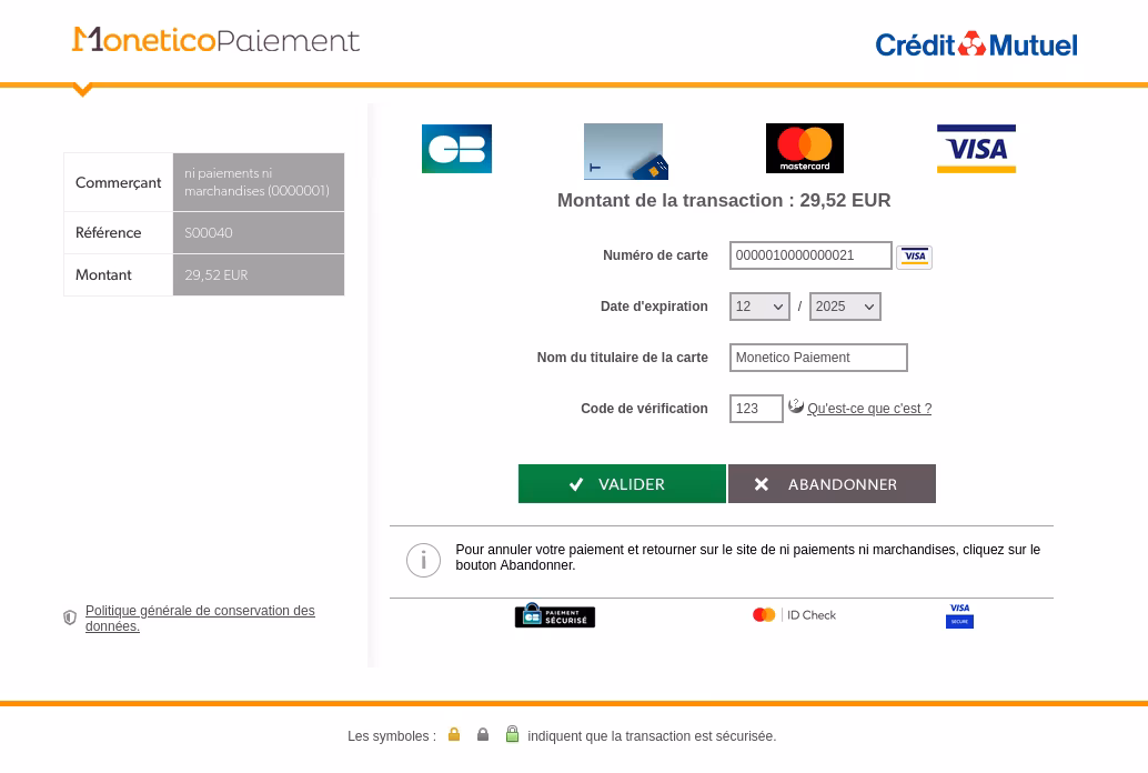 Support for Monetico Payment Module in by DevTalents - Ensuring secure transactions