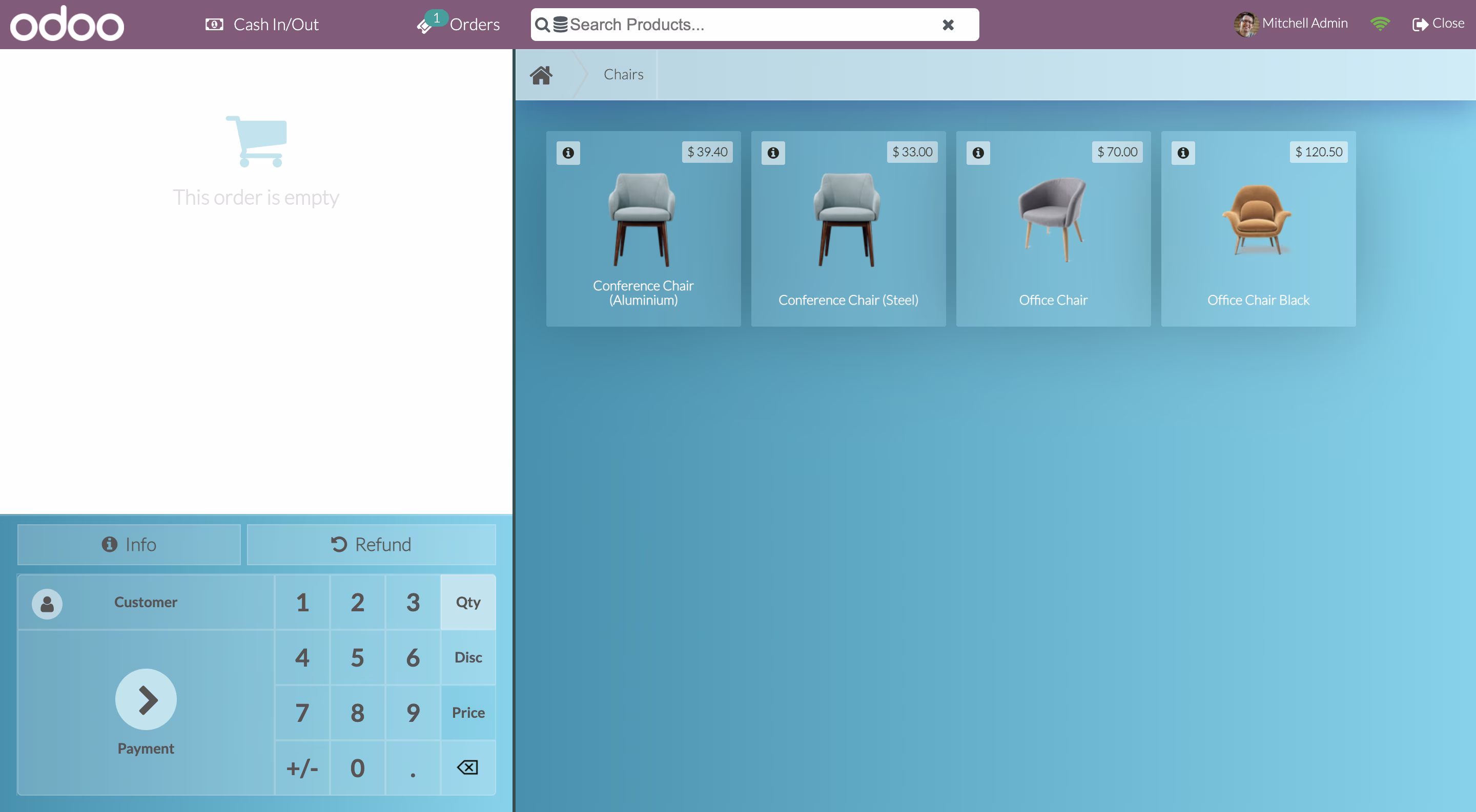 Blue Odoo POS Theme