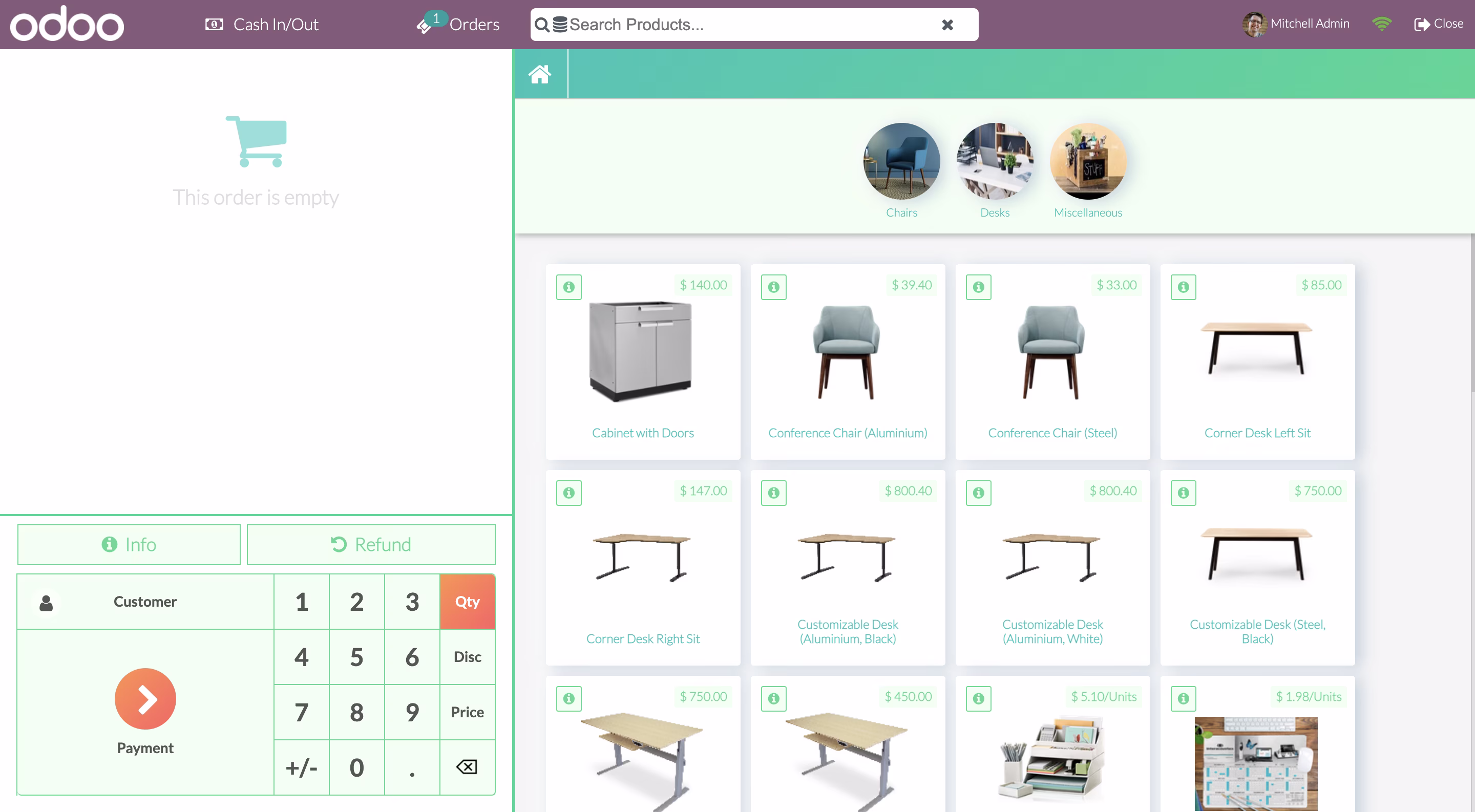 Default Odoo POS Theme