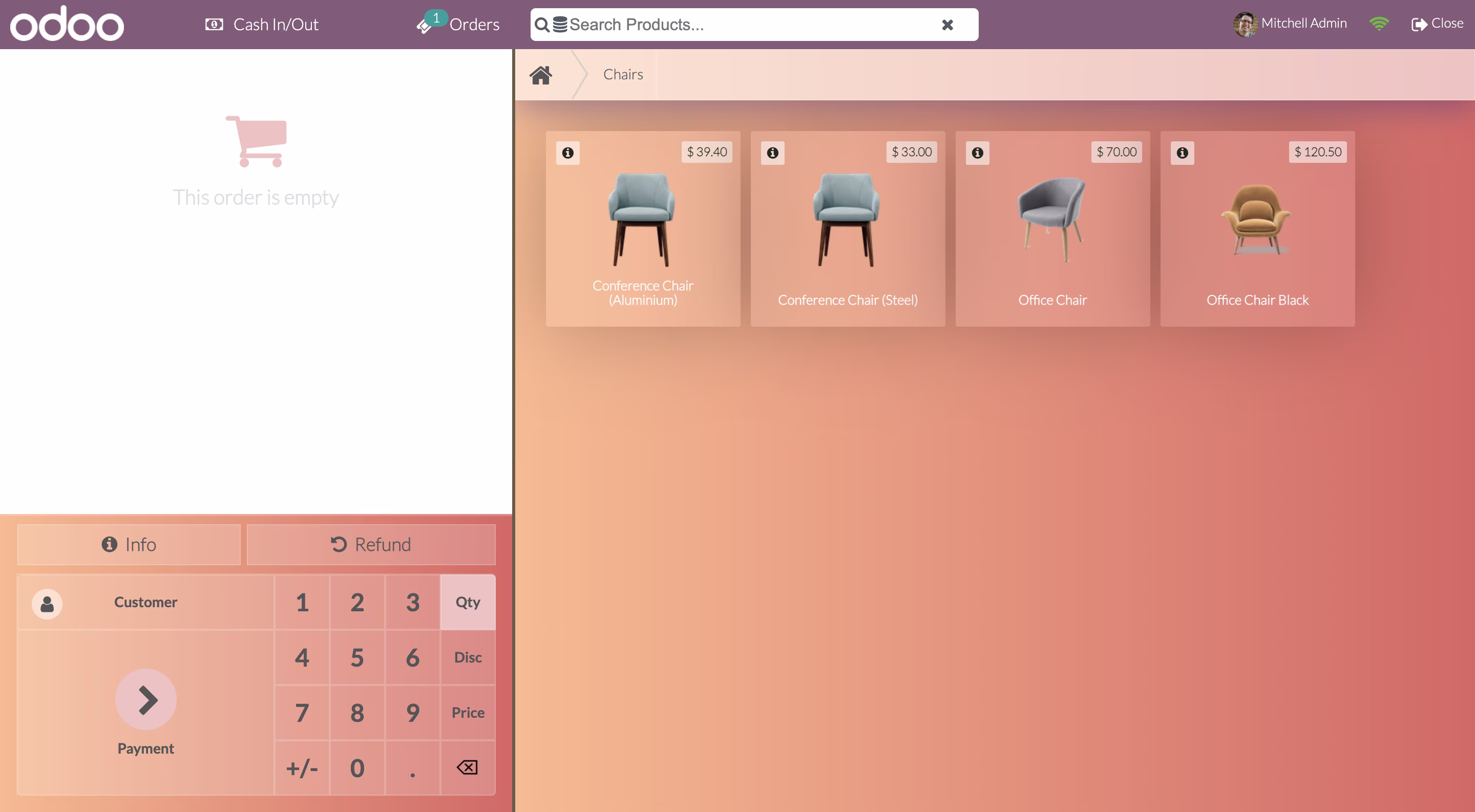 Orange Coral Odoo POS Theme