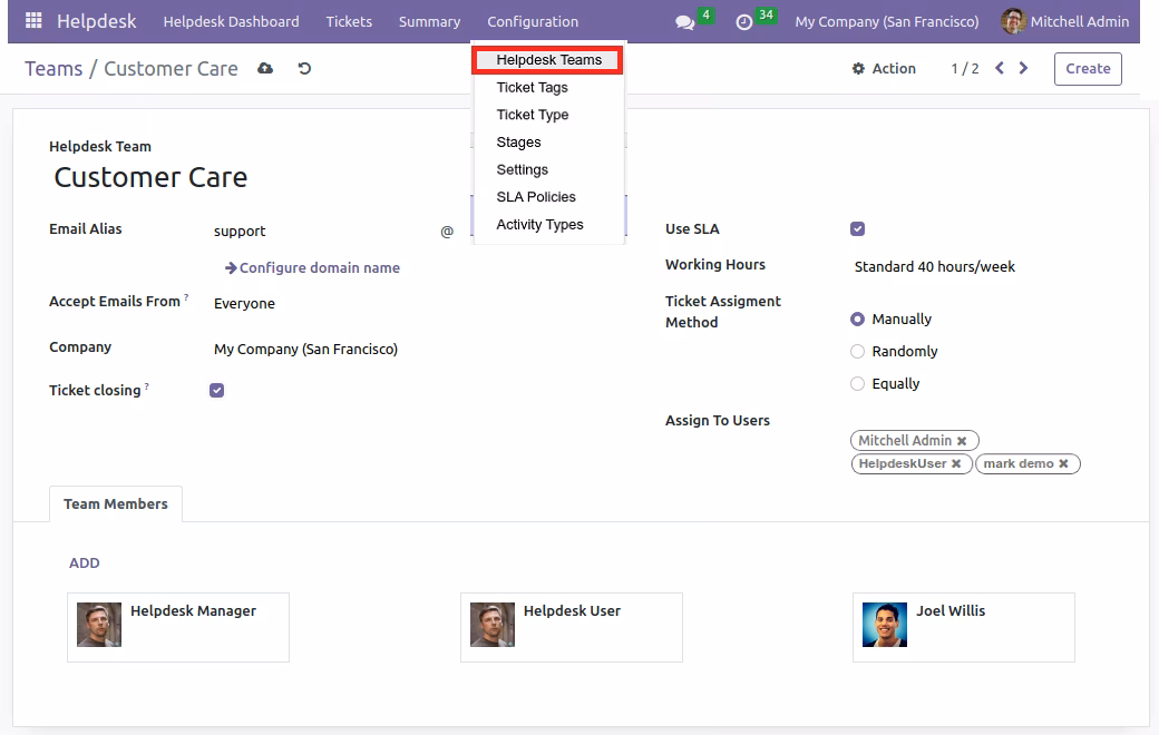 create tickets sla tags priority setup in 