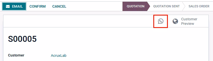 ChatRoom, WhatsApp Send Sale Order