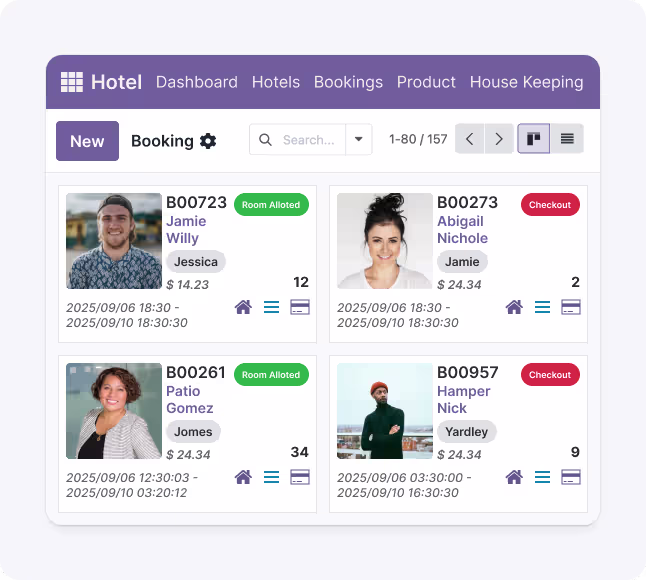 Room Booking Kanban View