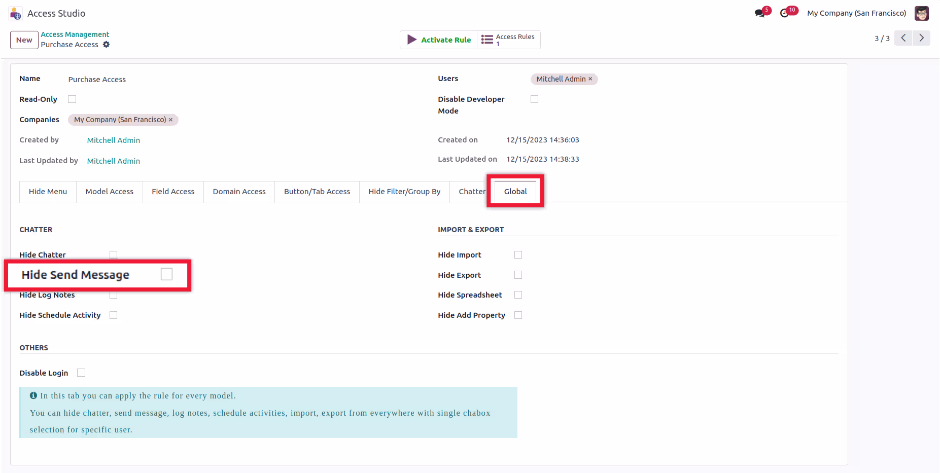  Onvodo® Hide Tab/Page