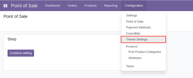 POS theme config