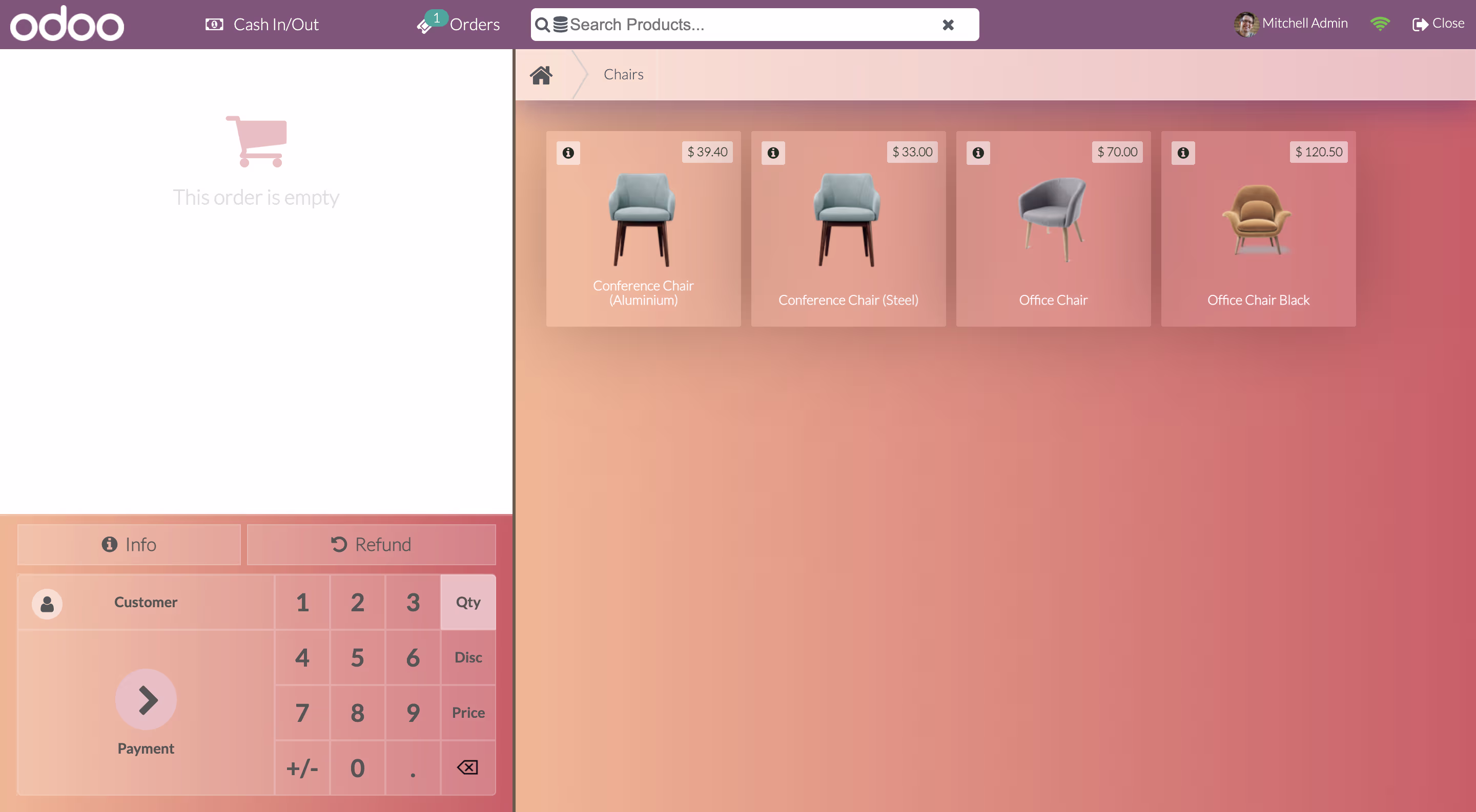 Orange Coral Odoo POS Theme