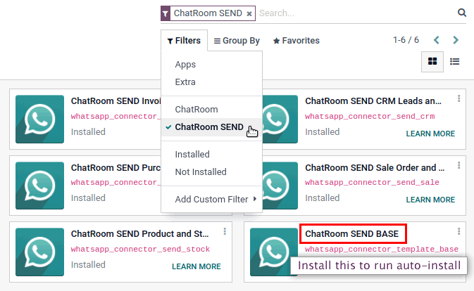 ChatRoom, Onvodo® WhatsApp Send Modules