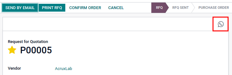 ChatRoom, Onvodo® WhatsApp Send Purchase Order