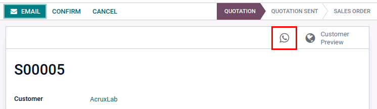 ChatRoom, Onvodo® WhatsApp Send Sale Order