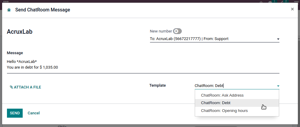 ChatRoom, Onvodo® WhatsApp Template Partner
