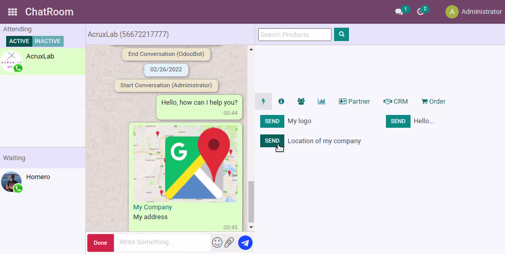 ChatRoom, Onvodo® WhatsApp Default Answers