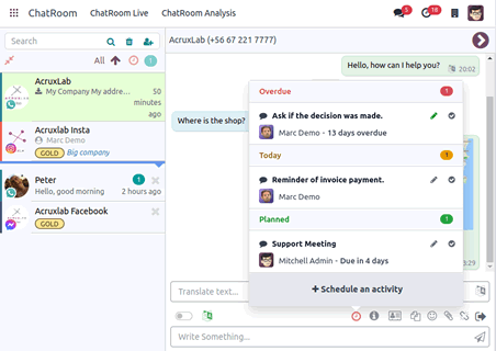 ChatRoom main view, Onvodo® WhatsApp