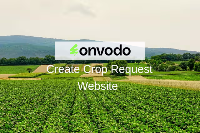 Agriculture Crop Request from Website by Customer