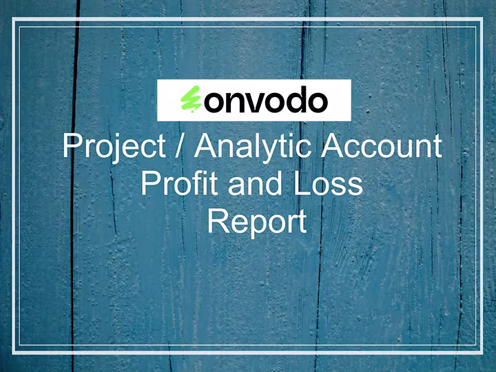 Analytic Account Profit and Loss Report