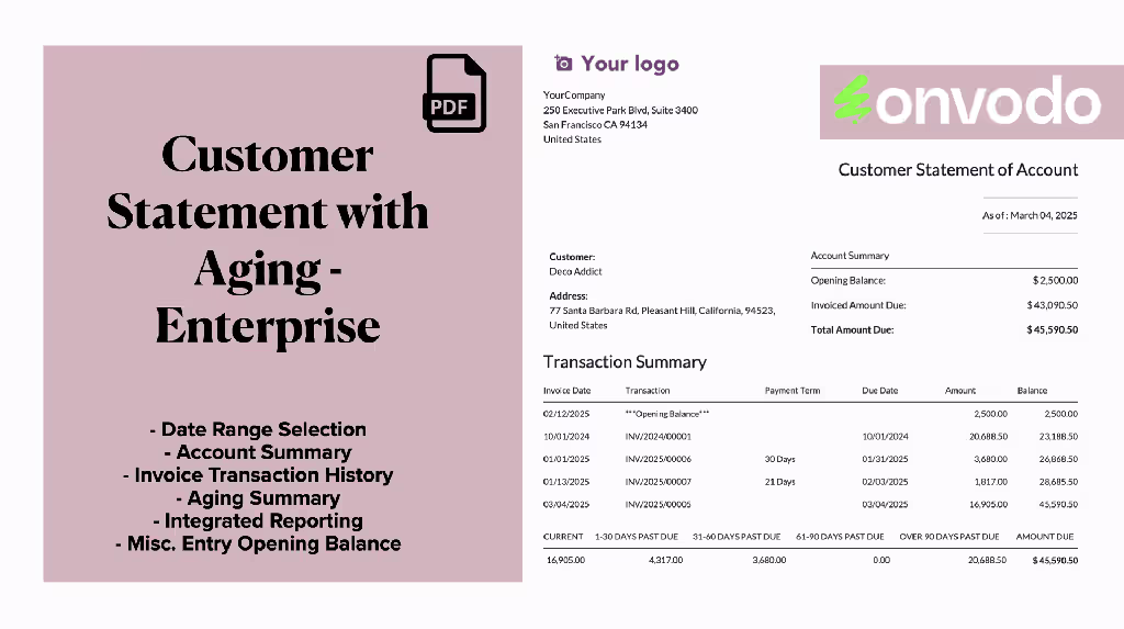 Customer Statement with Ageing Report (Enterprise)