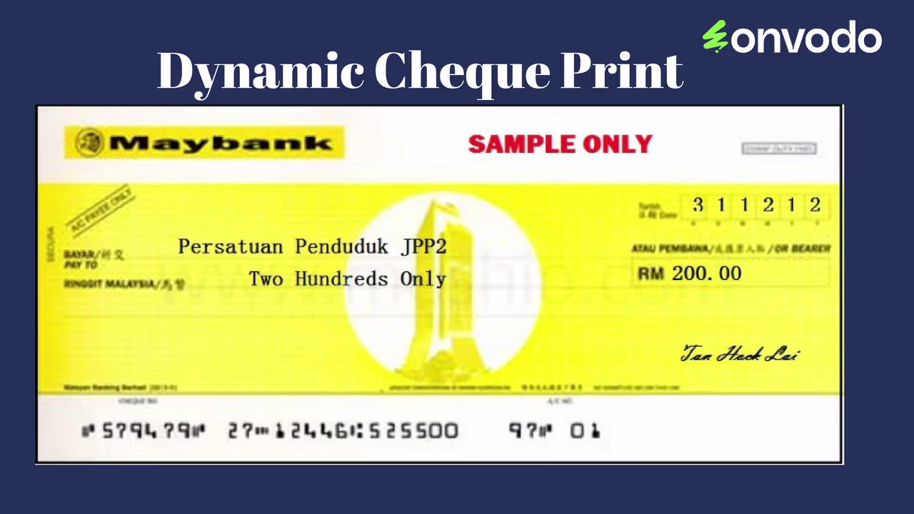 Dynamic Print Cheque - Check writing | Cheque Pri Printed